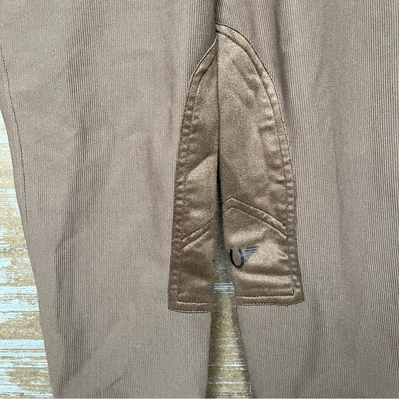 Tuff Rider Front Zip Knee Patch Breeches Brown Equestrian Riding Womens 36 - Picture 2 of 5